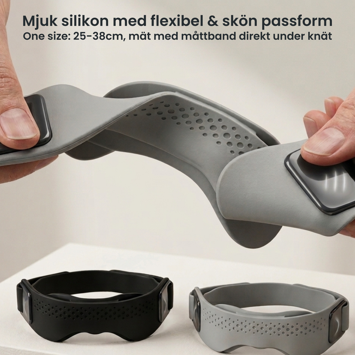 Justerbart silikon patellaband mot knäsmärta vid löpning och sport